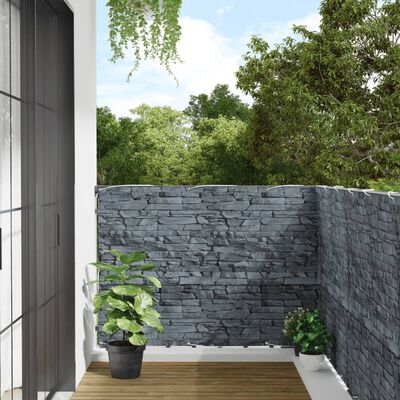 vidaXL Paravan de balcon cu aspect de piatră, gri, 300x120 cm PVC