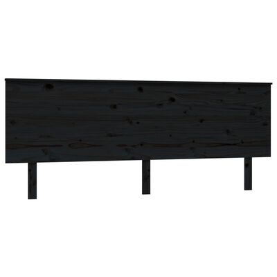 vidaXL Tăblie de pat, negru, 204x6x82,5 cm, lemn masiv de pin