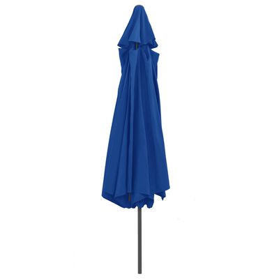 vidaXL Umbrelă de soare de exterior, stâlp metalic, azuriu, 400 cm