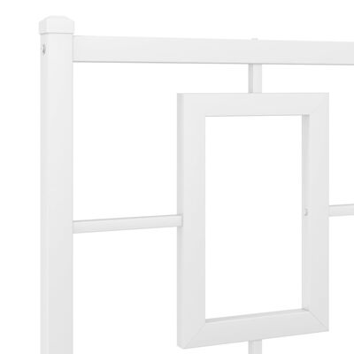 vidaXL Tăblie de pat metalică, alb, 200 cm
