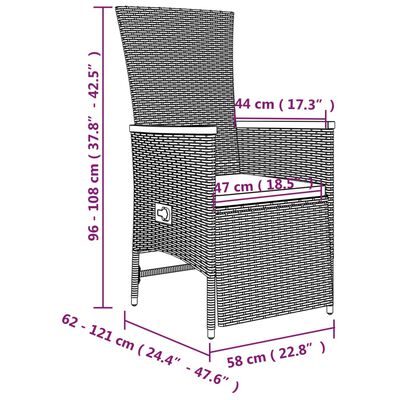 vidaXL Set mobilier de grădină cu perne, 7 piese, gri, poliratan