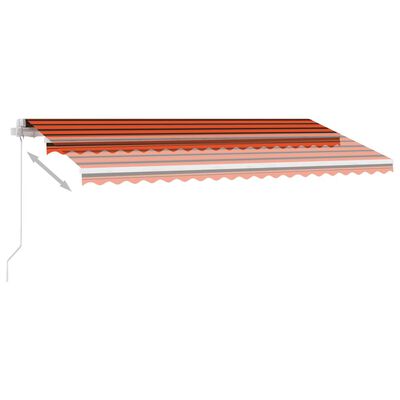 vidaXL Copertină retractabilă manual, portocaliu și maro, 450x350 cm