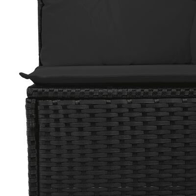 vidaXL Set mobilier de grădină cu perne, 9 piese, negru, poliratan