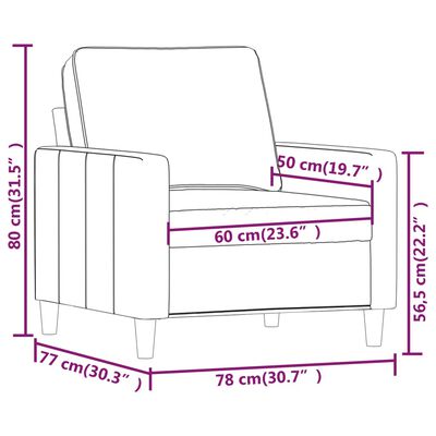 vidaXL Canapea de o persoană, Roz, 60 cm, catifea