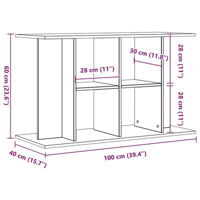 vidaXL Suport pentru acvariu, lemn vechi, 100x40x60 cm, lemn prelucrat