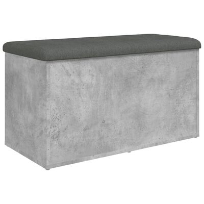 vidaXL Bancă de depozitare, gri beton, 82x42x45 cm, lemn prelucrat