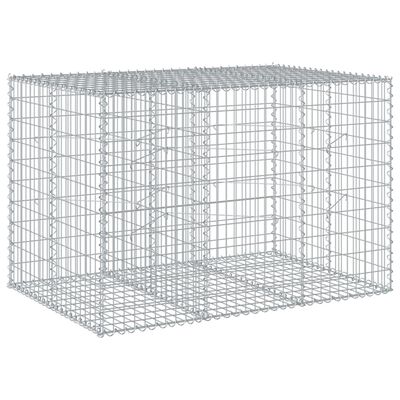 vidaXL Coș gabion cu capac, 150x100x100 cm, fier galvanizat