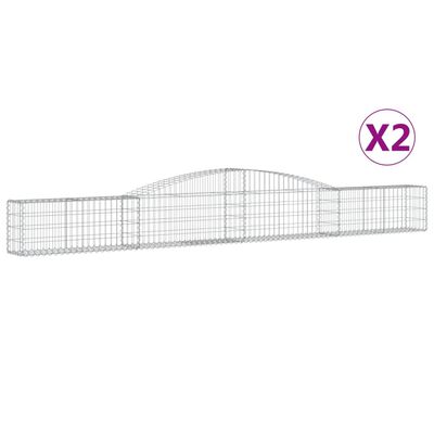 vidaXL Coșuri gabion arcuite 2 buc, 400x30x40/60 cm, fier galvanizat