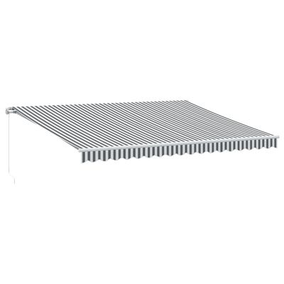 vidaXL Copertină retractabilă manual, antracit/alb, 450x300 cm