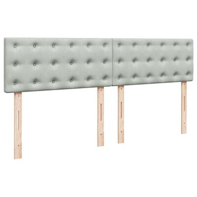 vidaXL Pat box spring cu saltea, gri deschis, 180x200 cm, catifea