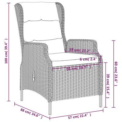 vidaXL Set de mobilier pentru grădină, 7 piese, gri deschis