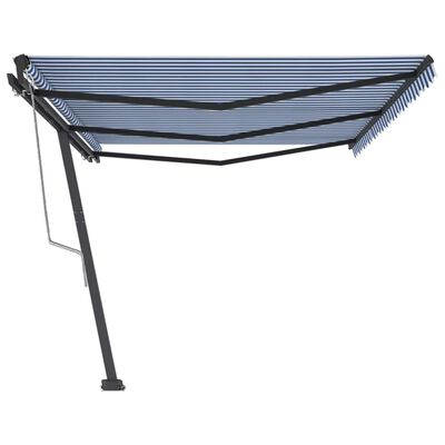 vidaXL Copertină autonomă retractabilă automat albastru/alb 600x300 cm