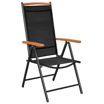 vidaXL Set mobilier pentru grădină, 7 piese, negru, aluminiu