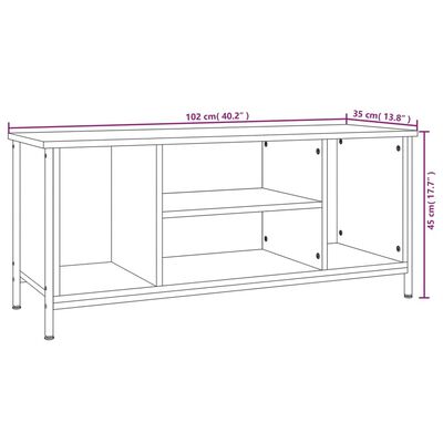 vidaXL Comodă TV, stejar sonoma, 102x35x45 cm, lemn prelucrat