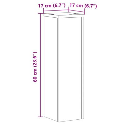 vidaXL Suporturi de plante, 2 buc., alb, 17x17x60 cm, lemn prelucrat