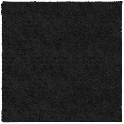 vidaXL Covor pufos "PAMPLONA" cu fire înalte, negru modern, 160x160 cm