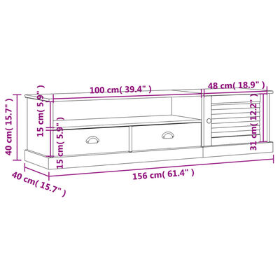 vidaXL Comodă TV VIGO, 156x40x40 cm, lemn masiv de pin