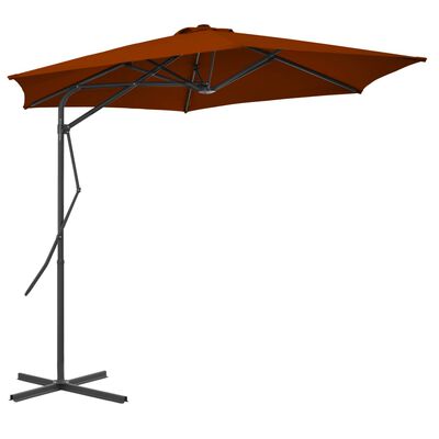 vidaXL Umbrelă de exterior cu stâlp din oțel, teracota, 300x230 cm