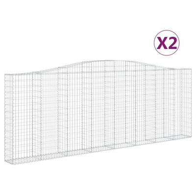 vidaXL Coșuri gabion arcuite 2 buc, 400x30x140/160 cm, fier galvanizat