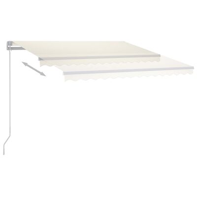 vidaXL Copertină retractabilă manual cu LED, crem, 350x250 cm