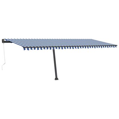 vidaXL Copertină autonomă retractabilă automat albastru/alb 600x300 cm