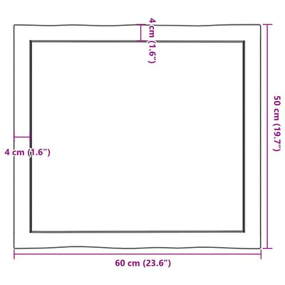 vidaXL Blat masă 60x50x(2-4) cm lemn stejar netratat contur organic