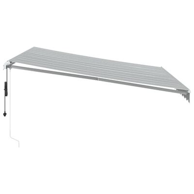 vidaXL Copertină retractabilă automat cu LED, antracit/alb, 400x300 cm