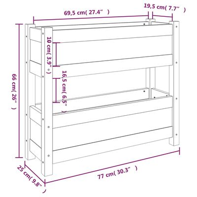 vidaXL Jardinieră, maro miere, 77x25x66 cm, lemn masiv de pin