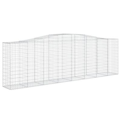 vidaXL Coșuri gabion arcuite 2 buc, 400x50x120/140 cm, fier galvanizat