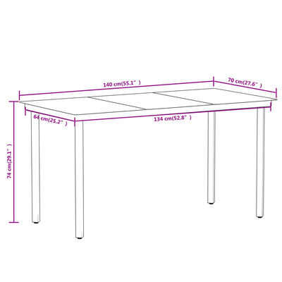 vidaXL Set de mobilier pentru grădină, 5 piese, stejar