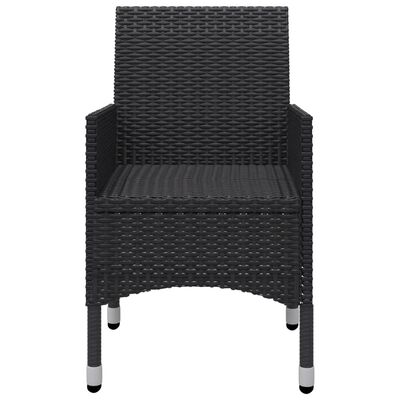 vidaXL Set mobilier de grădină, 7 piese, negru