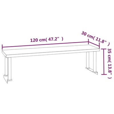 vidaXL Masă bucătărie cu raft superior, 120x60x115 cm, oțel inoxidabil