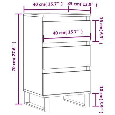 vidaXL Servantă, stejar sonoma, 40x35x70 cm, lemn prelucrat