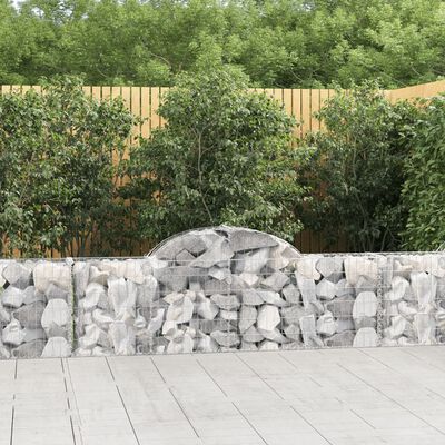 vidaXL Coșuri gabion arcuite 15 buc, 200x30x60/80 cm, fier galvanizat