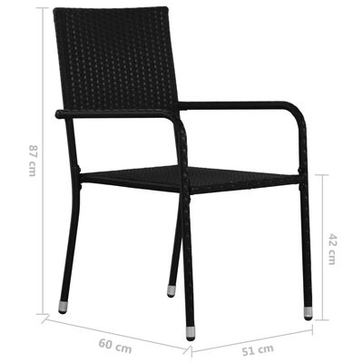 vidaXL Set mobilier de grădină, 5 piese, negru