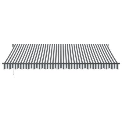 vidaXL Copertină retractabilă automat LED-uri antracit/alb 450x350 cm