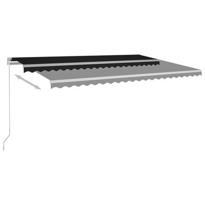 vidaXL Copertină retractabilă manual cu LED, antracit, 500x350 cm