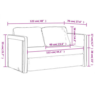 vidaXL Canapea extensibilă 2 în 1, negru, 122x204x55 cm catifea