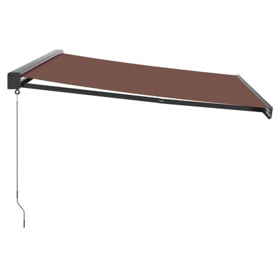 vidaXL Copertină retractabilă manual, maro, 450x300 cm