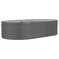 vidaXL Strat înălțat grădină gri 152x80x36cm oțel vopsit electrostatic