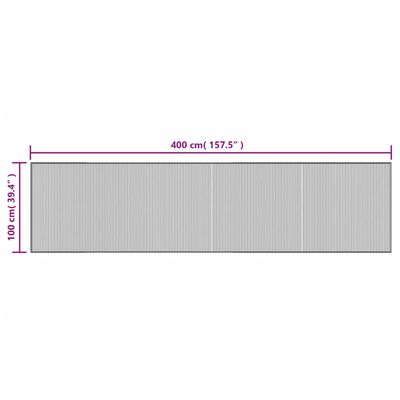 vidaXL Covor dreptunghiular, maro, 100x400 cm, bambus