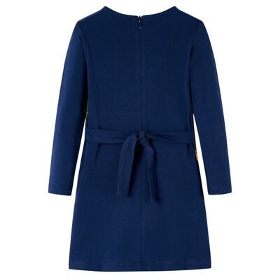 Rochie pentru copii cu mâneci lungi, bleumarin, 104