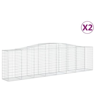 vidaXL Coșuri gabion arcuite 2 buc, 400x50x100/120 cm fier galvanizat