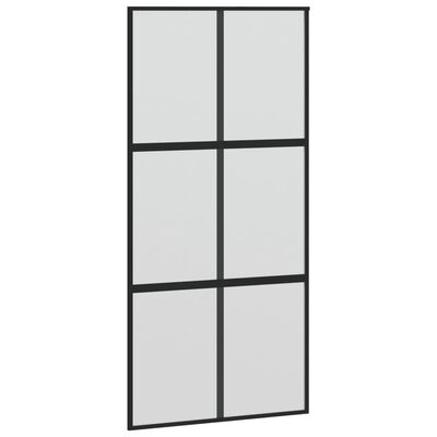 vidaXL Ușă glisantă, negru, 102,5x205 cm, sticlă securizată/aluminiu