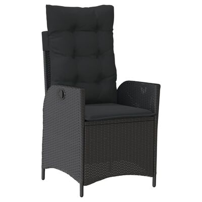 vidaXL Set mobilier de grădină cu perne, 5 piese, negru, poliratan