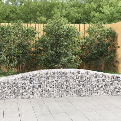 vidaXL Coșuri gabion arcuite 2 buc, 400x50x40/60 cm, fier galvanizat