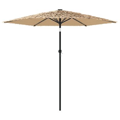 vidaXL Umbrelă soare de grădină cu stâlp din oțel, maro 223x223x213 cm