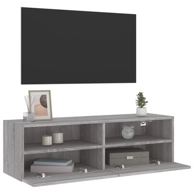 vidaXL Comodă TV de perete, gri sonoma, 100x30x30 cm, lemn prelucrat