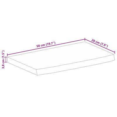 vidaXL Blat de masă contur organic 50x20x3,8 cm lemn masiv de mango