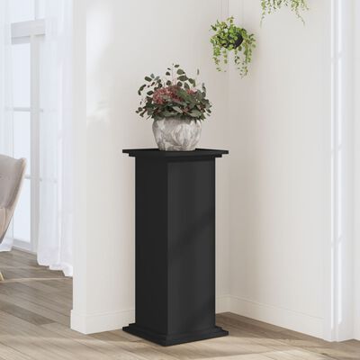 vidaXL Suport de plante, negru, 33x33x80 cm, lemn prelucrat